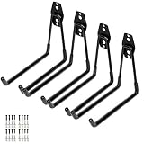 Whrsinlor Wall Mount Heavy Duty Double Utility Tools Hooks with Anti-Slip Coating for Garage Storage