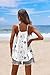 SUNAELIA Chiffon Cami V Neck Tank Tops for Women Loose Fit Flowy Spaghetti Strap Camisole Summer Casual Sleeveless Shirts Floral White