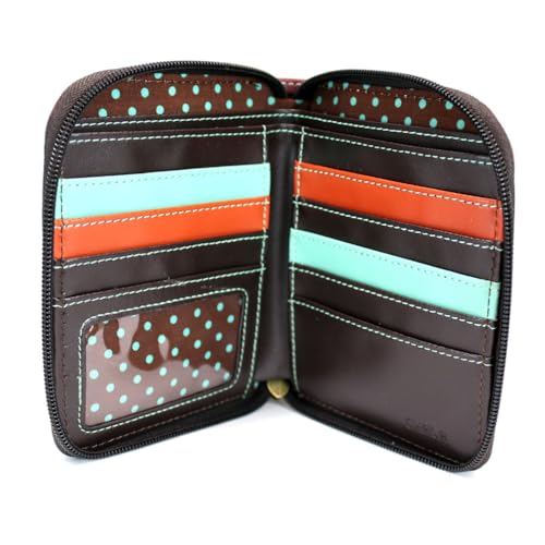 Image of CHALA Zip Around Wallet, Wristlet, 8 Credit Card Slots, Sturdy Pu Leather