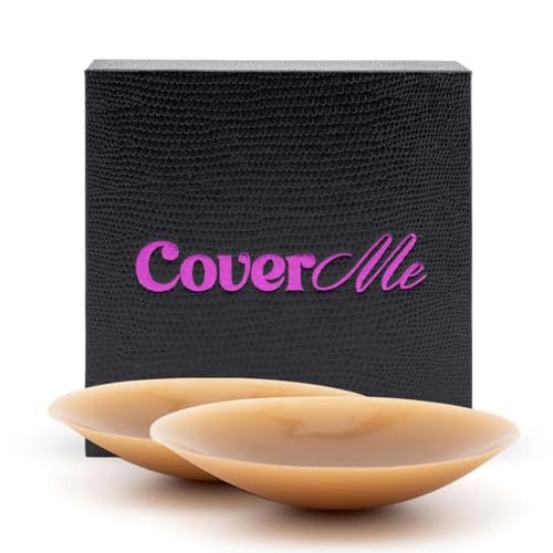 Image of coverme Nipple Covers, Silicone Sticky Pasties for Women, Skin-Tone Adhesive with Travel Case, Ultra-Comfort, Reusable!