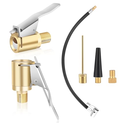 MOKIDO Ventiladapter Set für EasyPump, 400mm Reifenfüllschlauch mit Air Chuck, Autoventil Adapter, Fahrradventil Adapter, Französisches Ventil Adapter, Ventilverlängerung