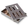Blumtal Smoker Rookbox van roestvrij staal – gasbarbecue-accessoires of houtskoolgrill, 20x13x3,5cm, zilver, inclusief beukenhouten chips (150g)