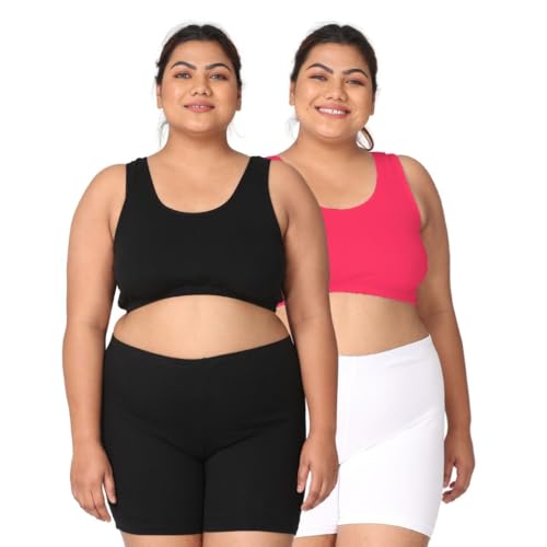 Image of Adira | Plus Size Sleeping Bra for Women | Plus Size Bra | Slip On Bras to Wear at Home | Comfortable Bra | Wirefree & High Coverage | Sleep Support | Avoids Stretch Marks | Pack of 2
