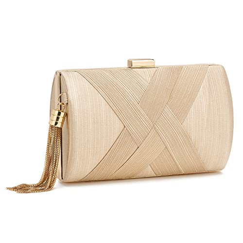 ZOUIQSS Damen Clutch Abendtasche Fransen Elegante Kettentasche Tasche...