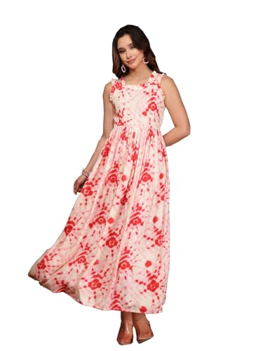 Image of Dress for Women | New Rayon Floral Printed Flared Maxi Dress for Women & Girl's