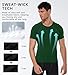 Men's Compression Shirts Short Sleeve Athletic Workout T-Shirts Sports Top Cool Dry Active Undershirt Performance Base Layer Dark Green