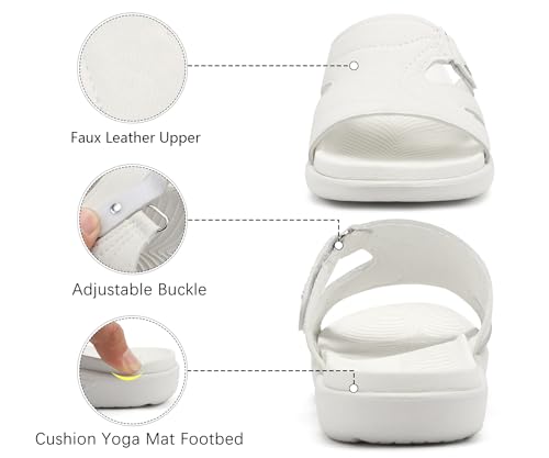 Image of KuaiLu Womens Fashion Orthotic Slides Ladies Athletic Yoga Mat Memory Foam Walking Sandals Thick Cushion Recovery Summer Beach Slippers Comfortable Plantar Fasciitis Arch Support