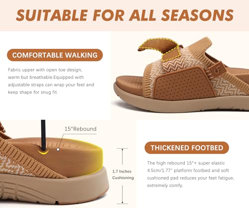 Image of COFACE Women's Orthotic Sandals Comfortable Plantar Fasciitis Arch Support