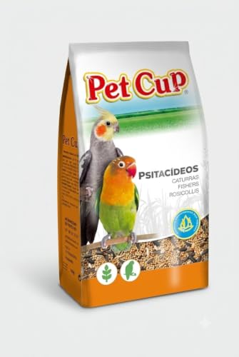 ALIMENTO NINFA AGAPORNI COTORRITAS 20KG PET CUP. Semillas Naturales para Aves