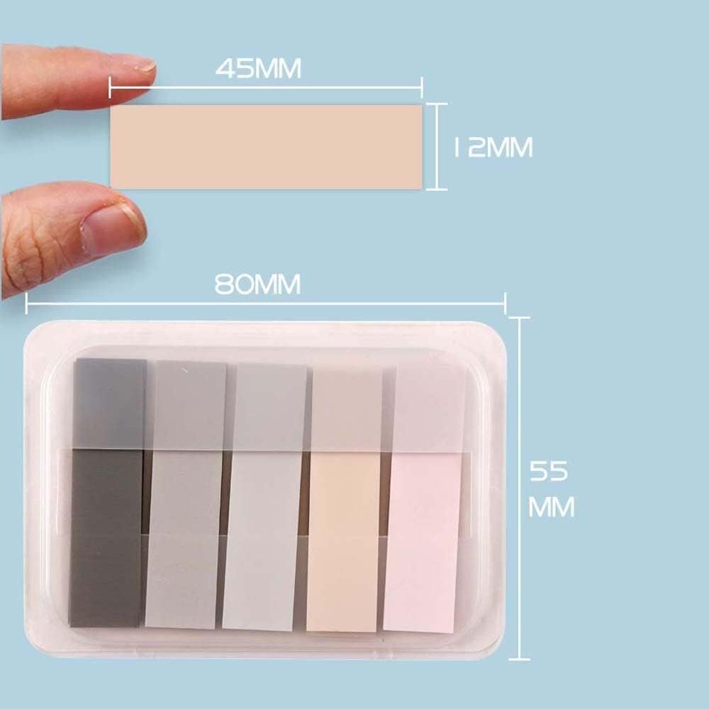 100 Pcs Grey Sticky Index Tabs,Notes Flags Writable and Repositionable File Tabs Flags for Pages or Book Markers,Reading Notes,Classify File Self-Stick Note Pads