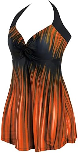 Sixyotie Women's Plus Size Swimsuit One Piece Swim Dress with Skirt Tummy Control Swimwear
