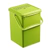 Rotho Bio Komposteimer 9l mit Aktivkohlefilter im Deckel, Kunststoff (PP) BPA-frei, grün, 9l (23,0 x 22,5 x 27,5 cm)