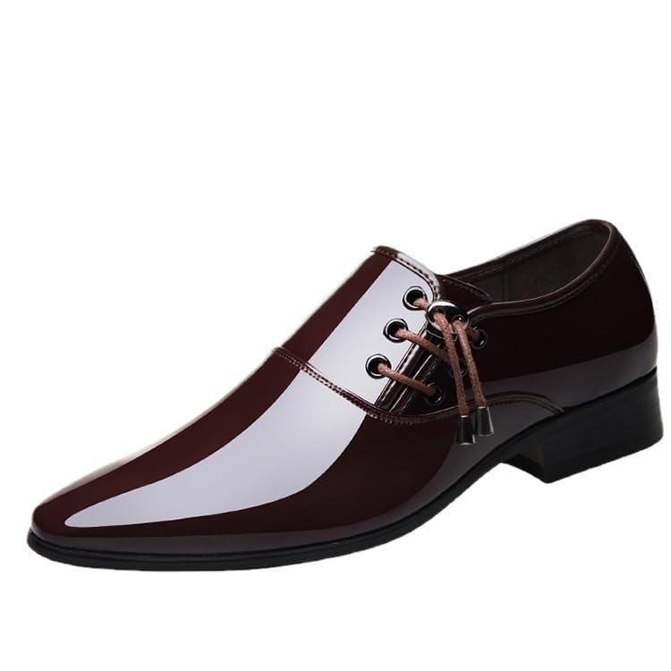 Men Comfortable Fashion Dress Shoes Classic Leather Wedding Formal Modern Pointed Toe Non-Slip Softsole Oxford Shoes
