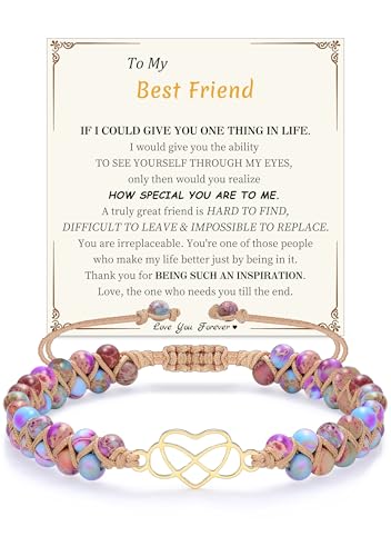Image of Gifts for Daughter Granddaughter Christmas Gift To My Mom Grandma Wife Girlfriend Sister Jasper Heart Beaded Bracelets Birthday Valentines Mothers Day Stocking Stuffers for Teens Handmade Jewelry