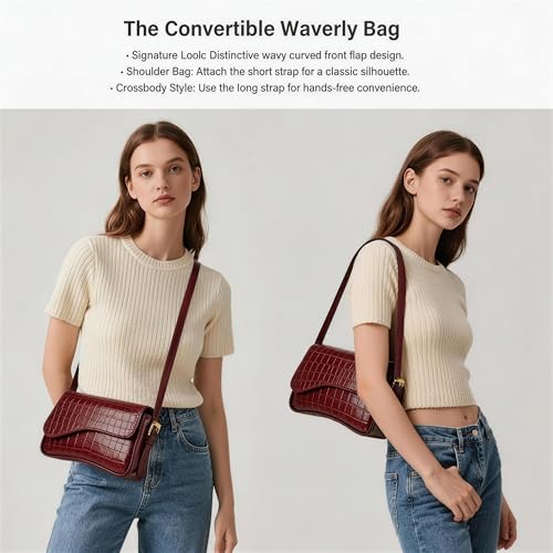 Image of Amszke Shoulder Bag for Women Y2K Crossbody Purse PU Leather Underarm Handbag 2 Adjustable Strap for Daily Commute Travel