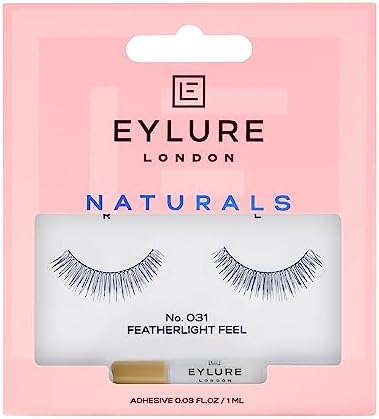 Eylure Naturals False Eyelashes, Style No. 031, Reusable, Adhesive Included, 1 Pair