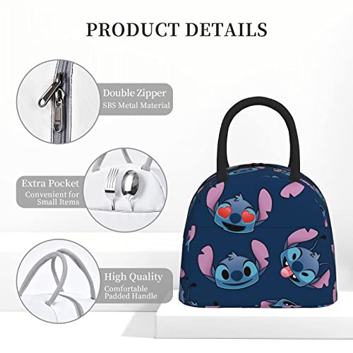 Cute Cartoon Anime Portable Lunch Bag,Insulated Reusable Lunch Box For Women Men,Insulated Lunch Tote Bag With Front Pocket For Picnic Travel Outdoors #TOP4