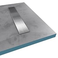 MARWELL Duschelement 90 x140 x 4 cm direkt befliesbar mit integrierter Ablaufrinne in schwarz und waagerechtem Ablauf - bodeneben und barrierefrei einbaubar - integriertes Gefälle – Ansicht 5