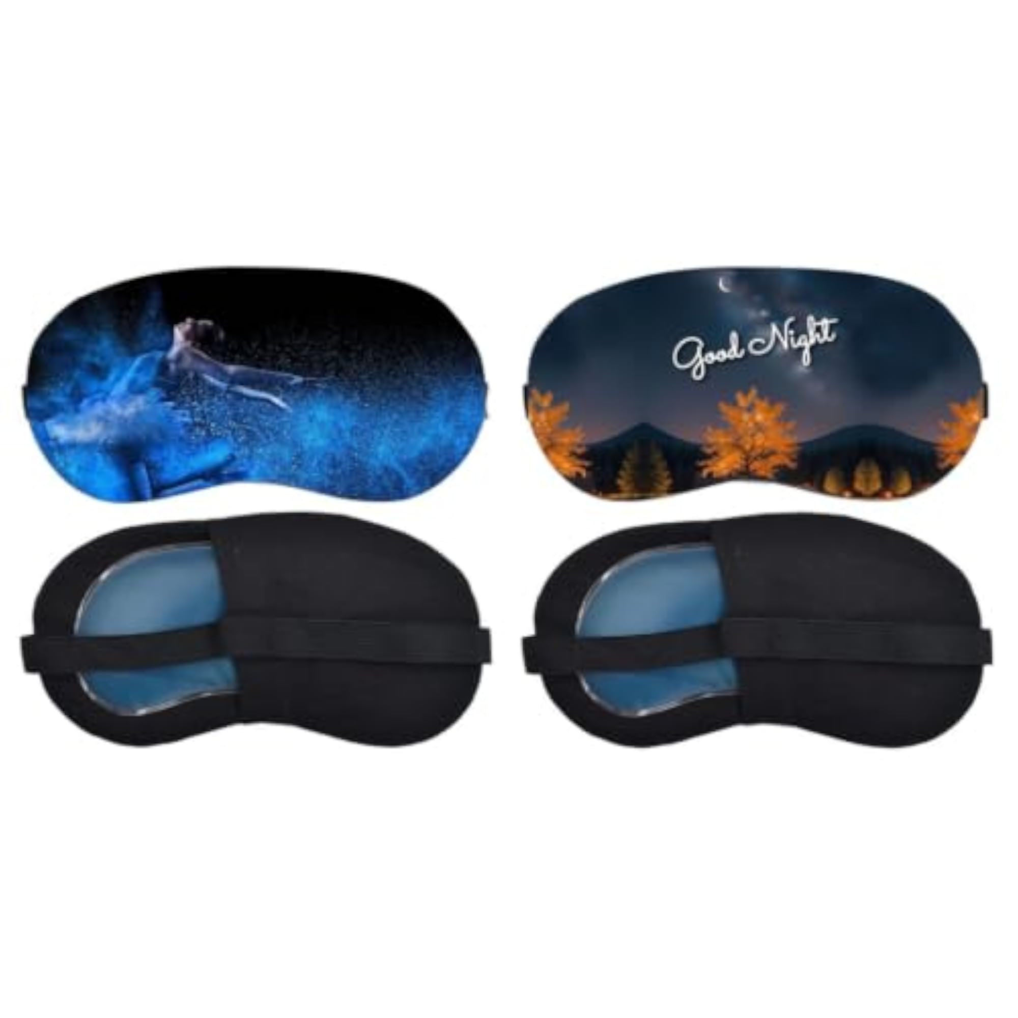 Blue Spirit Horse Light-Blocking Eye Cover, Reusable Blindfold