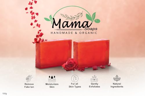 Image of Luxury Soap - Handmade Organic Ayurvedic Bath Bar with Pure Essential Oils for Glowing Skin | Sulfate-Free | For Men & Women (Pack of 3) (3, Rose)