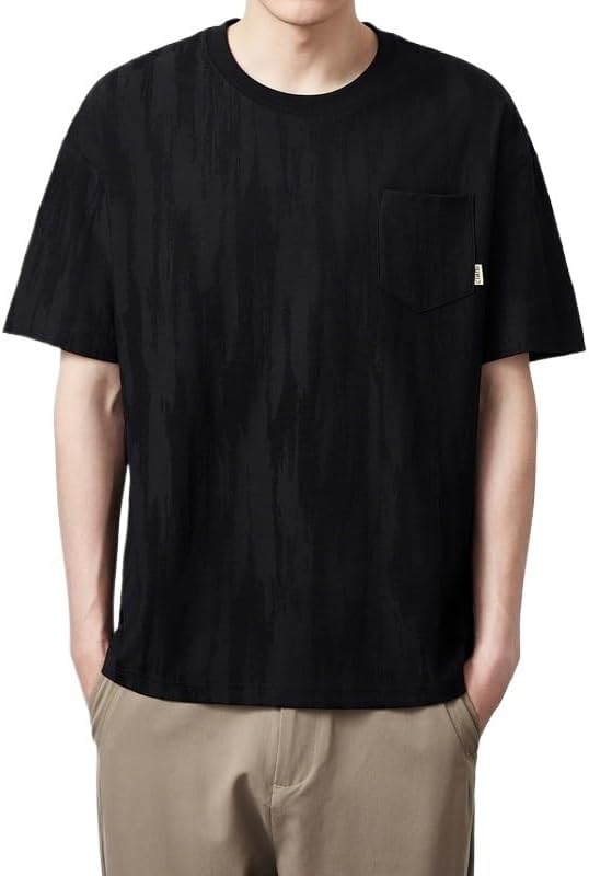 Men's Short Sleeves Fashion Round Neck Loose T-Shirt Outdoor Breathable Casual Cotton Sweat-Wicking Vest
