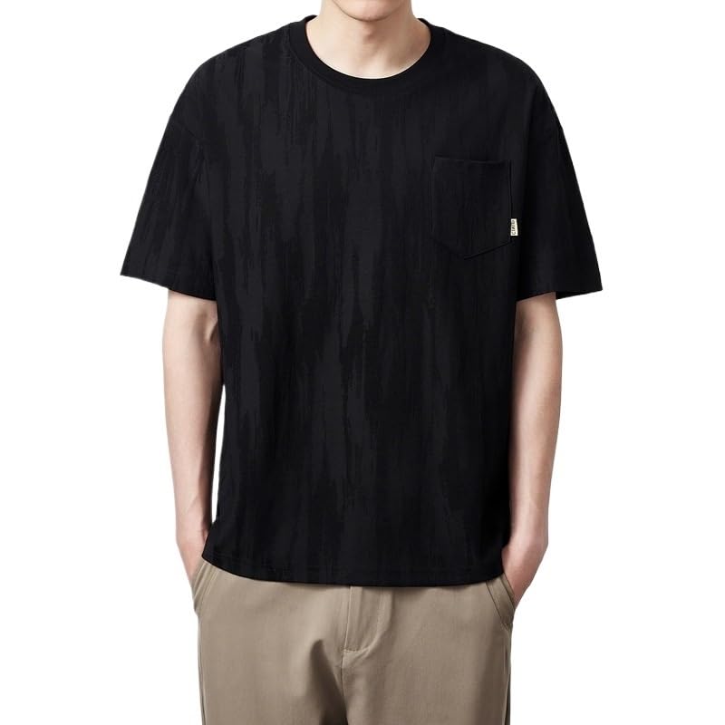 T-shirt col rond homme en coton ample pour un look décontracté