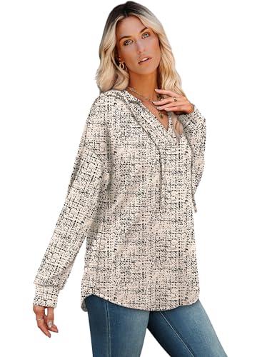 Image of Sampeel Hoodies for Women Trendy Fall Fashion 2025 V Neck Oversized Sweatshirt Plus Size Tops Clothes
