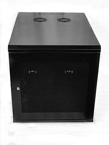RAISING ELECTRONICS 12U 800MM Depth Wall Mount Network Server Cabinet Rack Enclosure Meshed Door Lock