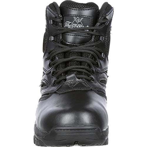Thorogood Deuce 6” Waterproof Side-Zip Black Tactical Boots for Men and Women with Composite Safety Toe, Full-Grain Leather, and Slip-Resistant Outsole; BBP & EH Rated4