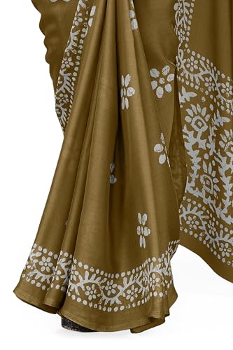 Image of MIRCHI FASHION Saree for Woman Chiffon Batik Printed | Lightweight Daily Wear Women's Office Sari with Blouse Piece (Available in 40 Colours)