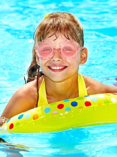 Image of Geyoga Kids Flower Sunglasses Colored Round Flower Glasses Cute Girls Baby Toddler Groovy Sunglasses for Outdoor Party Beach
