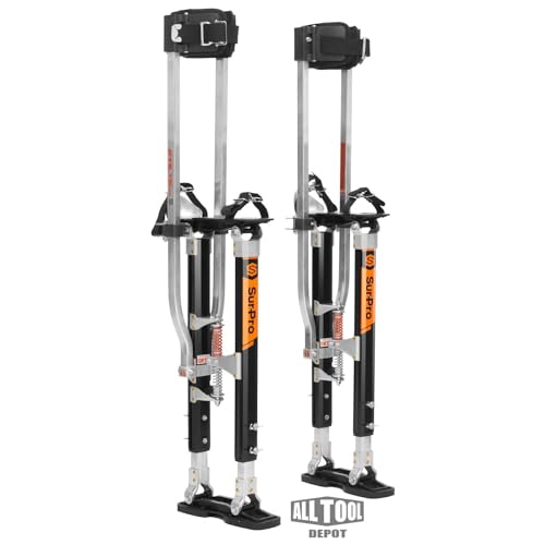 All Tool Depot SurPro S2 Quad Lock Dual Legs Support Magnesium Drywall Stilts 26-40 in. (S2-M-2640)