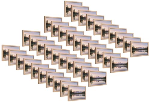 Image of 4x6 Inch Wooden Photo Frame | Fits 4x6 Photos | 0.5 mm Unbreakable Acrylic Front | Wall & Tabletop Display | Lightweight Gallery Style Frame for Home & Office (40, Natural Wood Finish)