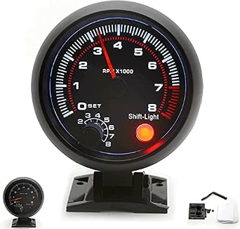 Tachometer Gauge,Geevorks 3.75" 12V Automotive Replacement Tachometers 0-8000 RPM,RPM Tachometer for Car 4/6/8 Cylinder Engines