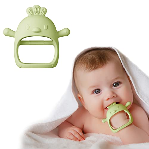 Image of Silicone Baby Teether Toy，Dust-Proof Infants Chew Toys & Soothing Pacifier 2-in-1，Anti-Dropping Silicone Baby Wrist Teether Soothing Pacifier(1 Packs)