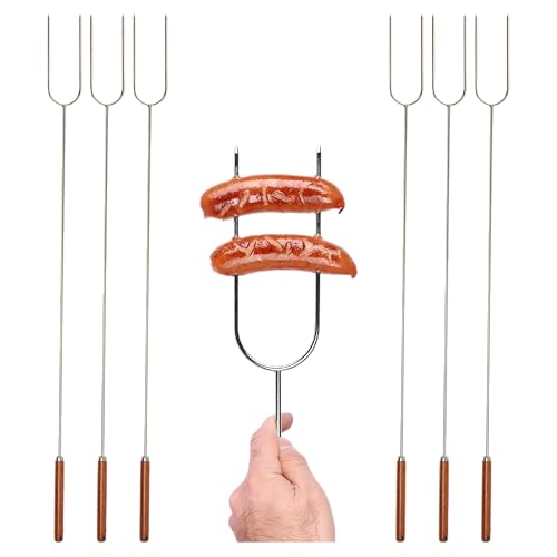 Coghlan's Camp Forks 6-Pack – 40' Solid Stainless Steel Marshmallow Sticks with Wooden Handles |...