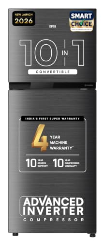 Image of IFB Smart Choice 241L 3Star 10 in 1 Convertible,Advanced Inverter Frost-Free Double Door Refrigerator with 30 Hrs Cooling Retention,Freezer LED &4 Year Super Warranty (2026,IFBFF-291CYOSETM,Onyx Grey)