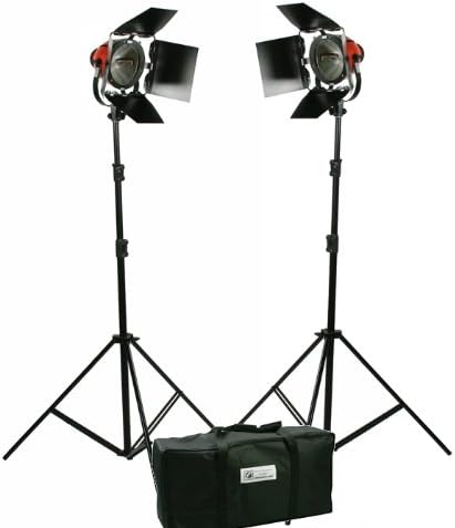 1600W Tungsten 2 Barndoor Stuido Video Film Continuous On Lighting Kit with Case RH-2