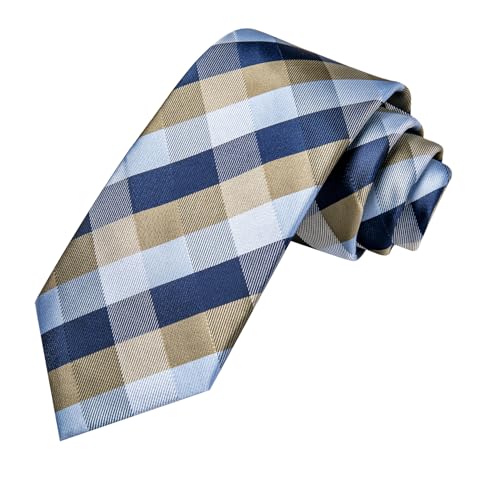 Image of Hi-Tie 3 Pcs Gift Box Mens Tie Set Necktie with Pocket Square Cufflinks Lapel Pin Silk Neck Tie Collection