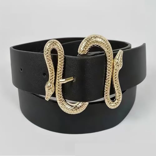 Belts for Women,Women Fashion Leather Belt for Dress with Snake Belt Buckle