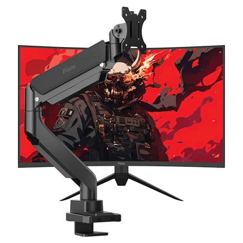 Image of Pixio PXC328 32 inch Curved 180Hz Refresh Rate QHD 1440p Resolution Fast VA Panel 1ms GTG Response Time Gaming Monitor with PS2S Ultrawide Heavy-Duty Premium Single Monitor Arm