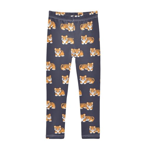 Cartoon Tiger Animal Girls Casual Leggings for Kids Printed Long Pant Bottoms Stretch and Soft