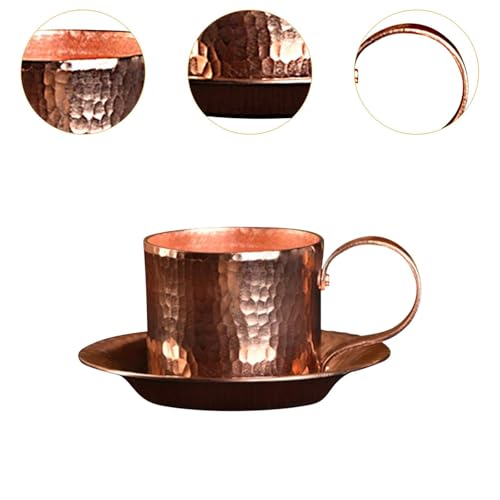 Taza de Café de Cobre Puro con Plato miniatura 4
