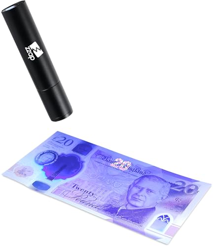 ZZap D5 UV Counterfeit Detector Torch 365nm Ultraviolet Light for Banknote Verification & Cash Handling Rechargeable 3W UV Light for IDs Inks Security Outdoor Use & More