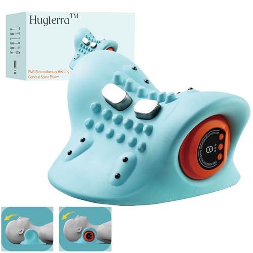 Hugterra Neck Massager with Cervical Traction, Ergonomic Neck Pain Relief Device, Portable Neck Relaxer for Home & Office, Lightweight Neck Support Massager