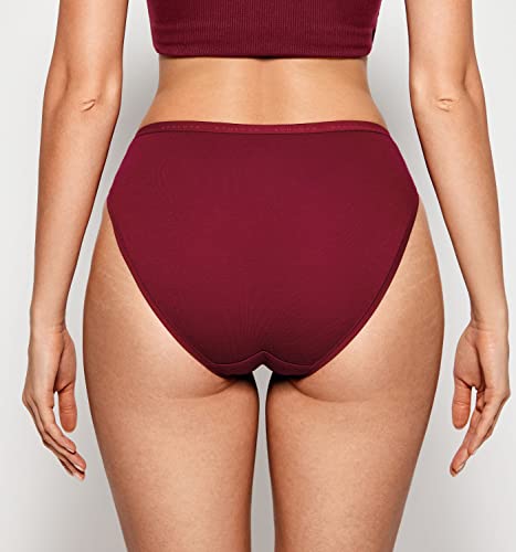 Soulvor Natrelax Women's Underwear Briefs Cotton Panties High Waist High Cut Tagless Panty 4 Pack Chic Medium #TOP2