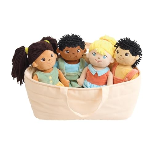 Set de 4 muñecas de tela multiculturales Kaplan miniatura 1
