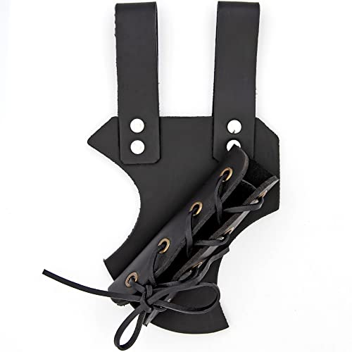 Armory Replicas - Medeival Renaissance Longsword & Shortsword Frog Holster - Genuine Bovine Leather - Left Handed - Raven Black