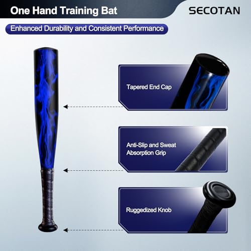 Image of Baseball Bat, 17inch Aluminum One Hand Training Bat, Baseball /Softball /Teeball Mini Training Bat, Batting Practice, Tire Pressure Checker, Multi-Purpose Bats for Versatile Use