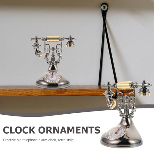 Reloj de forma creativa vintage de sobremesa negro estilo teléfono retro 8